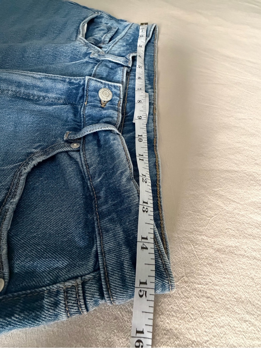LOFT Wide Leg Jeans Size 27/4 High Rise Medium Light Blue Wash Denim - Picture 9 of 11